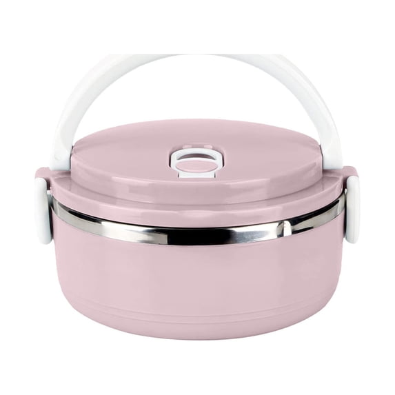 Leodye 1PCS Multi-layer Stainless Steel Plastic Insulated Lunch Box Leakproof Fresh-keeping School office Student Lunch Container -5.7*3.5IN