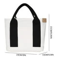 thumbnail image 1 of Leodye 1PCS Multi-pocket Canvas Tote Bag Fashionable Spacious Daily Use Shopping Handbag Handle Storage Bag -8.3x9x5.9in, 1 of 5