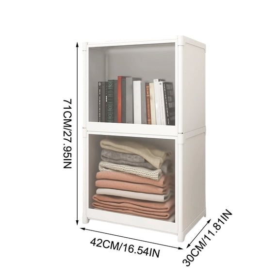 Leodye 1PCS Multi-purpose Anti-tip Top Bookcase Rack Sturdy Space-saving Home office Book Sundry Storage Shelf -16.54*11.81*27.95IN