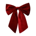thumbnail image 1 of Leodye 1PCS Multi-purpose Velvet Christmas Bow Ornament, Suitable for Xmas Tree, Wreath, Door and Wall Festive Home Party Decoration -13.39*14.17IN, 1 of 5