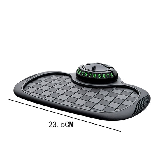 Leodye 1PCS Multifunctional 3-in-1 Car Slip Mat with Temporary Parking Number Storage Pad Anti-Slip Dashboard Organizer -9.25 IN