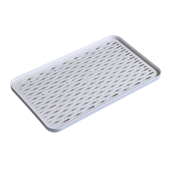 Leodye 1PCS Multifunctional Double Layer Draining Board Food Grade Plastic Mat for Kitchen Counter Cup Utensil Drying and Storage -15.1x8.8x1.1in