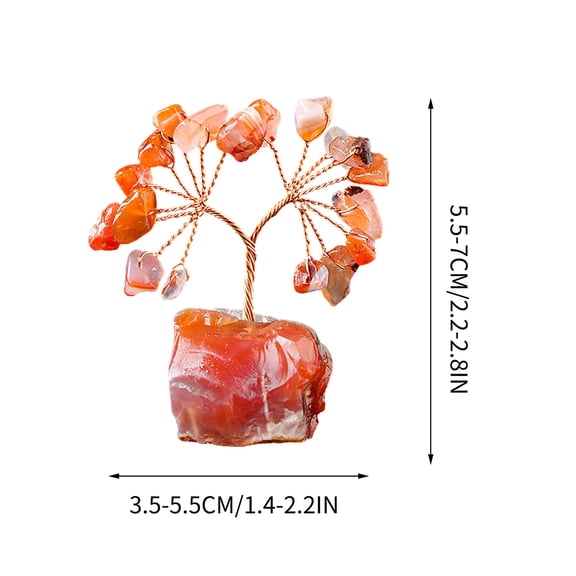 Leodye 1PCS Natural Crystal Money Tree - Crushed Stone with Handwoven Amethyst Base, Wealth-themed Home Decoration -2.8*2.2IN