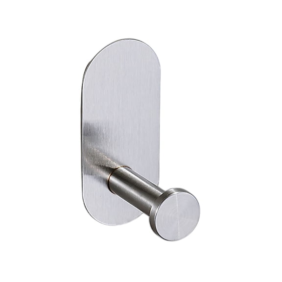 Leodye 1PCS No Drill Stainless Steel Wall Hook Strong Adhesive Hanger for Bathroom Door and Home Use -3.94x2.17x1.77in
