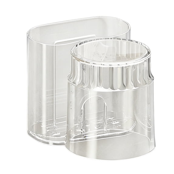 Leodye 1PCS No-Drill Wall Mounted Toothbrush Holder with Mouthwash Cup Shelf Punch-Free Organizer for Bathroom Vanity -4.53x3.94x3.74in