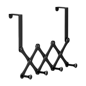 Leodye 1PCS No-drill Door Back Hooks - Retractable Hanging Rack, for Bedroom Clothes Storage -(3.15-11.02)x9.84in