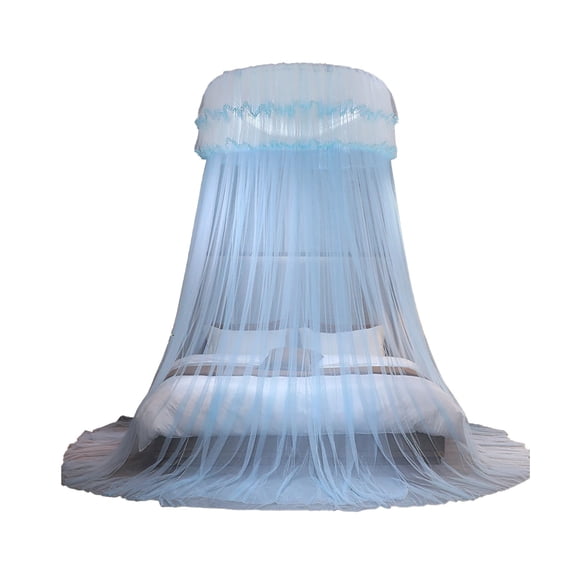 Leodye 1PCS No-install Ceiling-mounted Dome Mosquito Net Encrypted Foldable Design Home Princess Floor-standing Bed Canopy Accessory -47.24×106.3in