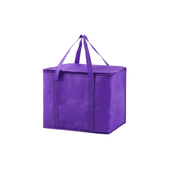 Leodye 1PCS Non-woven Fabric Large Insulated Cooler Bag, Aluminum Foil Lining Reusable thermal Bag for Picnic Work Travel Food Storage -16.14x12.99x10.24in