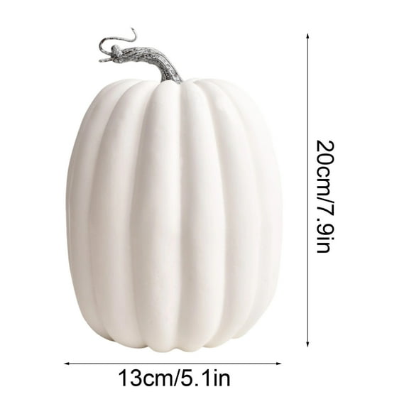 Leodye 1PCS Orange Plastic Pumpkins for Decorating - Large Artificial Foam Pumpkins for Fall Decor, Halloween, Thanksgiving, Paintable for DIY Crafts & Centerpieces-7.8X5.2in