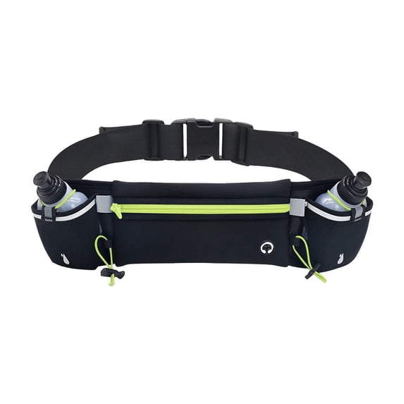 Leodye 1PCS Outdoor Sports Waist Pack with 2 Water Bottles, Multifunctional Fitness Bag, for Marathon Running and Hiking -15.75x4.13x1.57in