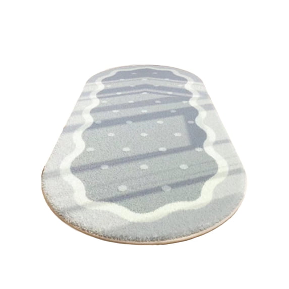 Leodye 1PCS Oval Shaggy Bedroom Rug Soft/Non-Slip Home Living Room Runner Small Decor Carpet -16x48in