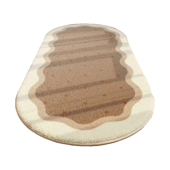 Leodye 1PCS Oval Shaggy Bedroom Rug Soft/Non-Slip Home Living Room Runner Small Decor Carpet -16x48in