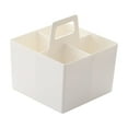 thumbnail image 1 of Leodye 1PCS Partitioned Square Storage Basket Stackable Sturdy Home Dorm Desktop Drawer Sundry Organizer Box -6.50x6.10x6.10in, 1 of 6