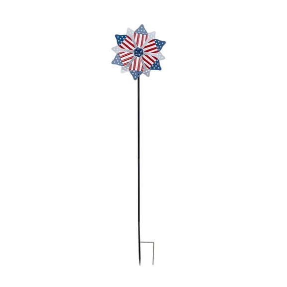 Leodye 1PCS Patriotic American Flag Windmill All-Weather Durable Outdoor Garden Ornament -55.71x13.39in