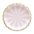 thumbnail image 1 of Leodye 1PCS Pinky Gold Striped Paper Plates 16pcs Pack Elegant Holiday Party Birthday Celebration Dinner Dessert Plate, 1 of 6