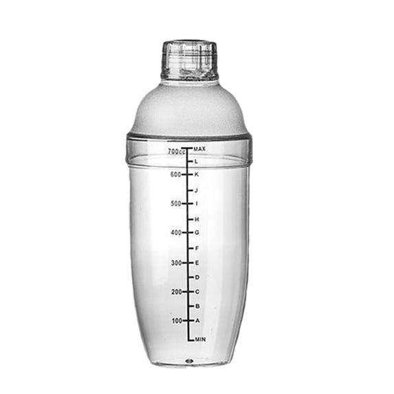 Leodye 1PCS Plastic Cocktail Shaker, Hand Drink Mixer Boba Tea Shaker Cup with Scales,Bar Tool Transparent -7.48x3.54x3.54inn
