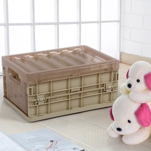 Leodye 1PCS Plastic Foldable Storage Crate Stackable Space-saving Home Garage Sundry Toy Book Organizer Basket -11.81x8.66x5.51