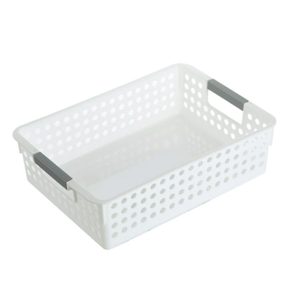 Leodye 1PCS Plastic Handle Laundry Basket - Clothing/Toys/Balls Storage for Home/Dormitories -11.22x7.87x3.14in