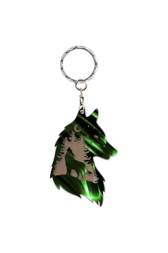 1PCS Plateau Wolf Metal Keychain Exquisite Decor Daily Use Key Ring Ornament Gift -2.36*1.2IN