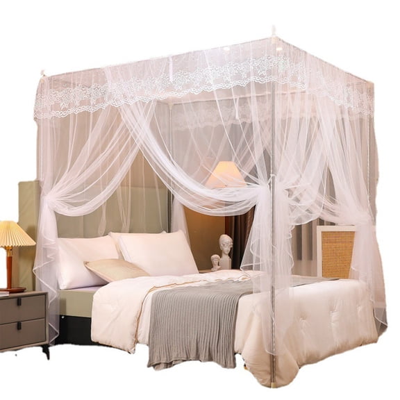 Leodye 1PCS Pole-Free Side Opening Bed Mosquito Net, Breathable Full Cover Design, Universal Net Curtain for Bedroom Twin Size Bed -78.74*70.86*82.67 in