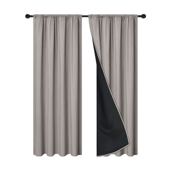 Leodye 1PCS Polyester Pongee Rod-Pull Light-blocking Curtains for Bedroom and Living Room - thermal Insulated Room Darkening Curtains-78.74x39.37in