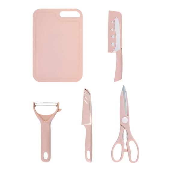 Leodye 1PCS Portable Kitchen Knife Set - with Chopping Board & Scissors, Fruit/Vegetable Paring Knives -11.2×7.63inch