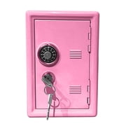 Leodye 1PCS Portable Piggy Bank , Locker Safe with Key Lock Metal Money Box Mini Password Cash Savings Box for Boys and Girls -7.1X4.7X3.9IN