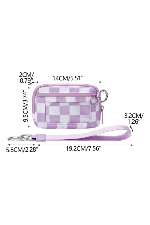 1PCS Portable Waterproof Wristlet Pouch with Clear Card Slot Plaid Series -5.51*3.74IN