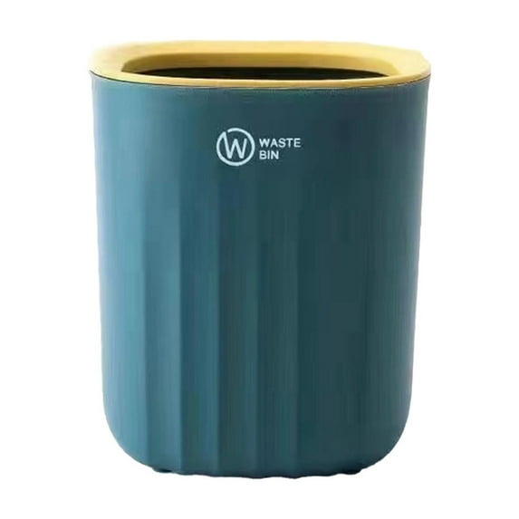 Leodye 1PCS Press-top Small Trash Can - Compact Wastebasket for Bathroom, Bedroom, office & Kitchen Small Spaces -5.91*5.00*5.12in Blue Free Size