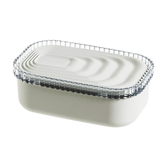 Leodye 1PCS Printed Soap Box - with Lid Connected Draining, Bathroom Household -5.7x3.75x1.97in