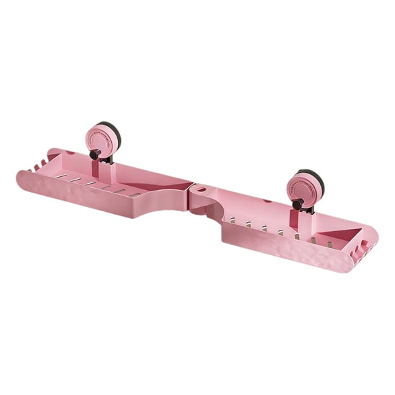 Leodye 1PCS Punch-Free Suction Cup Bathroom Corner Rack Hollow Drainage Widened Wall-Mounted Toilet Storage Organizer -25.2 * 4.5 * 3.15 in
