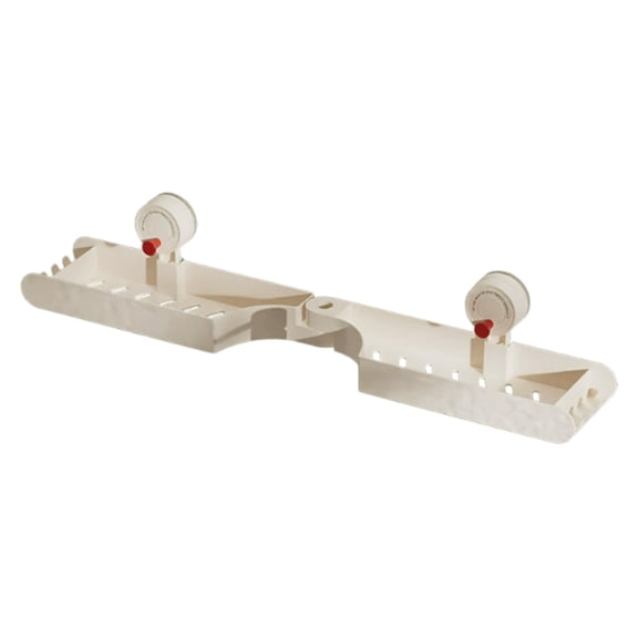 Leodye 1PCS Punch-Free Suction Cup Bathroom Corner Rack Hollow Drainage Widened Wall-Mounted Toilet Storage Organizer -25.2 * 4.5 * 3.15 in