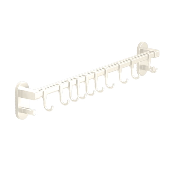 Leodye 1PCS Punch-free Kitchen Hook Rack Multifunctional Sturdy Home Wall Pot Shovel Spoon Hanging Storage Rack -19.6*3.7*2.1in