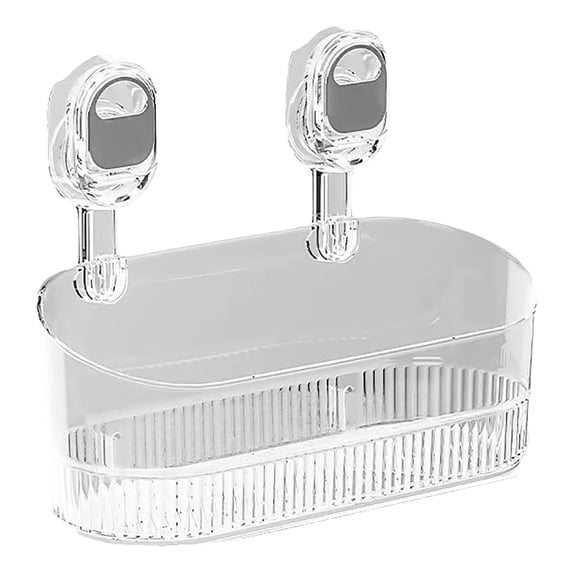 Leodye 1PCS Punch-free Suction Cup Shower Caddy Large-capacity Heavy-duty Home Bathroom Glacier Pattern Storage Shelf -12.2x4.7x5.3in