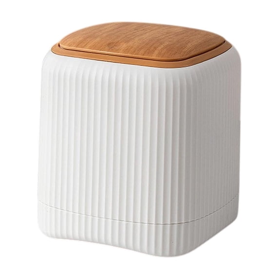 Leodye 1PCS Push Button Countertop Wastebasket, Mini Multipurpose Recycle Bin for Desktop Bedside Small Waste Collection -5.71x5.31x5.31in