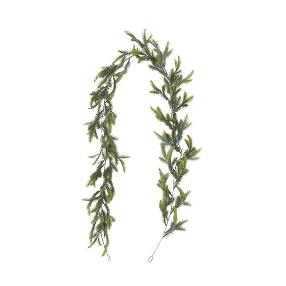 Leodye 1PCS Rattan Plastic Soft Rubber Pines Needle Green Leaves Decorative Strip Pines Cedar Rattan-70.11in
