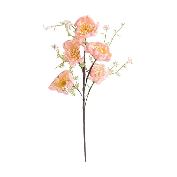 Leodye 1PCS Realistic Artificial Azalea Silk Flower with Green Leaves, Fake Floral Bouquet for Home Wedding Party Table Centerpiece, Spring Season Indoor Outdoor Decor -23.62in