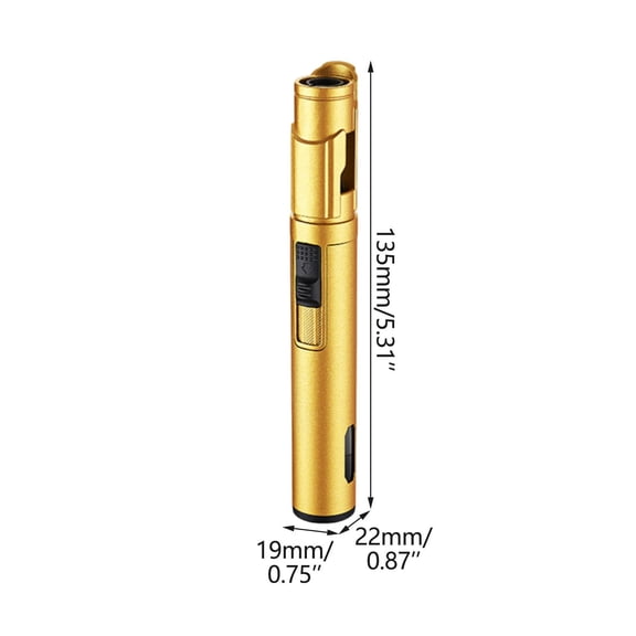Leodye 1PCS Refillable Butane Torch Lighter, Windproof Adjustable Flame, Portable Lighter for Candle BBQ Kitchen Ignition -5.31 × 0.87 × 0.79 in