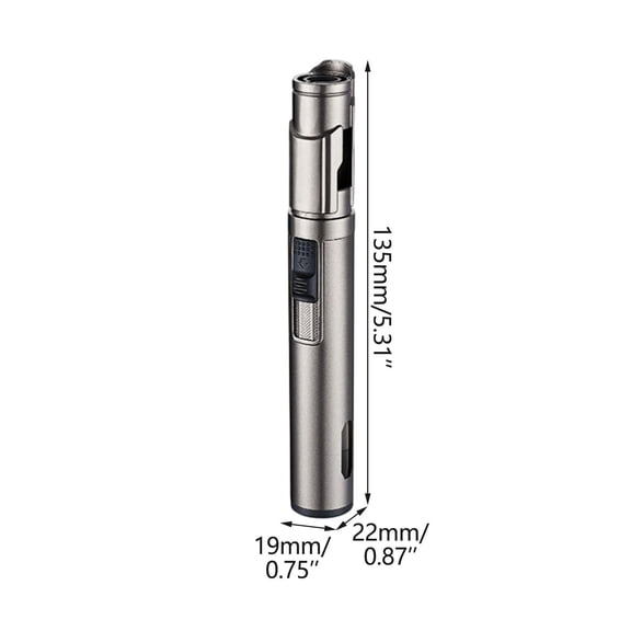 Leodye 1PCS Refillable Butane Torch Lighter, Windproof Adjustable Flame, Portable Lighter for Candle BBQ Kitchen Ignition -5.31 × 0.87 × 0.79 in