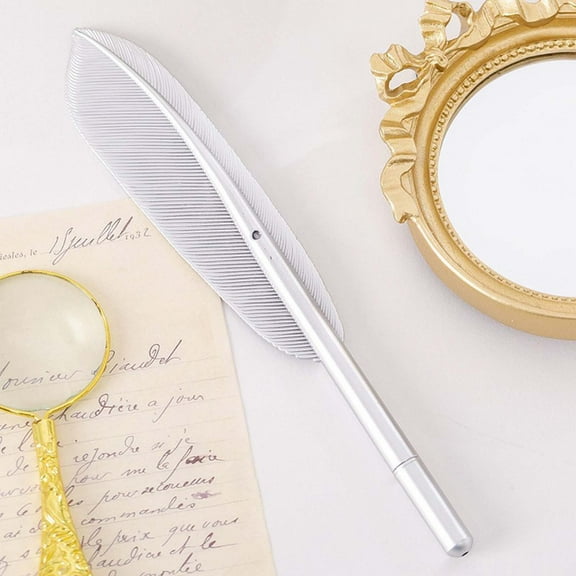 Leodye 1PCS Retro Feather Ballpoint Pens - 1ml Writing/Exam Pens, Gift-ready -5.51in