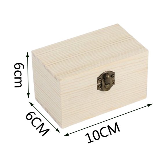 Leodye 1PCS Retro Flap Wooden Box with Lock Desktop Storage Box Hand Gift Organizer -3.94 × 2.36 × 2.36 IN