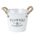 thumbnail image 1 of Leodye 1PCS Retro Metal Bucket Flower Pot Rustic Durable Home Garden Iron Milk Can Water Can French Bucket Vase -7.87x7.87x6.3in, 1 of 6