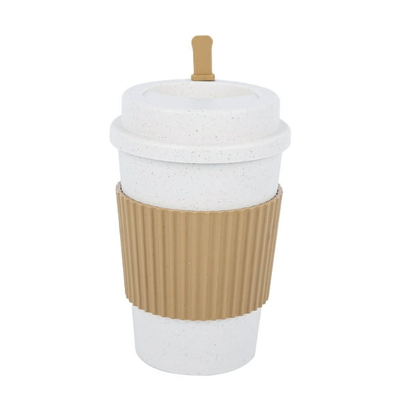Leodye 1PCS Reusable Tropical-Print Coffee Cup - Leakproof Cover, Eco-Friendly for Hot/Cold Drinks -3.66*3.66*5.59in