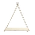 thumbnail image 1 of Leodye 1PCS Rope Hanging Wooden Floating Shelf Rustic Style Swaying Design Home Living Room Bathroom Wall Display Storage Rack -17.71x5.51 in, 1 of 6
