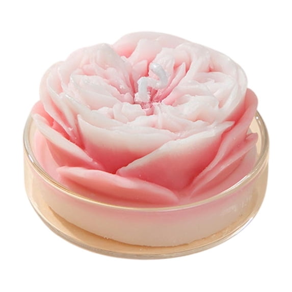 Leodye 1PCS Rose Scented Romantic Candle Fragrant Ambient Home Decor Valentine’s Day Birthday Gift Candle -2.56x1.57in