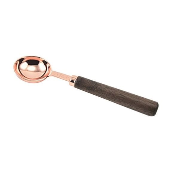 Leodye 1PCS Rose-pattern Wooden Handle Measuring Spoon Set Food-grade Polished Home Kitchen Reusable Cooking Measuring Tool -6.81*1.73*0.66 in
