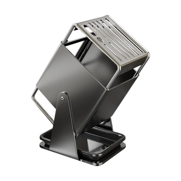Leodye 1PCS Rotatable Kitchen Knife Storage Rack Space-saving Design Household Chef Knife Cleaver Organizer Holder Accessory -9.84 x 6.29 x 5.1 1 inches
