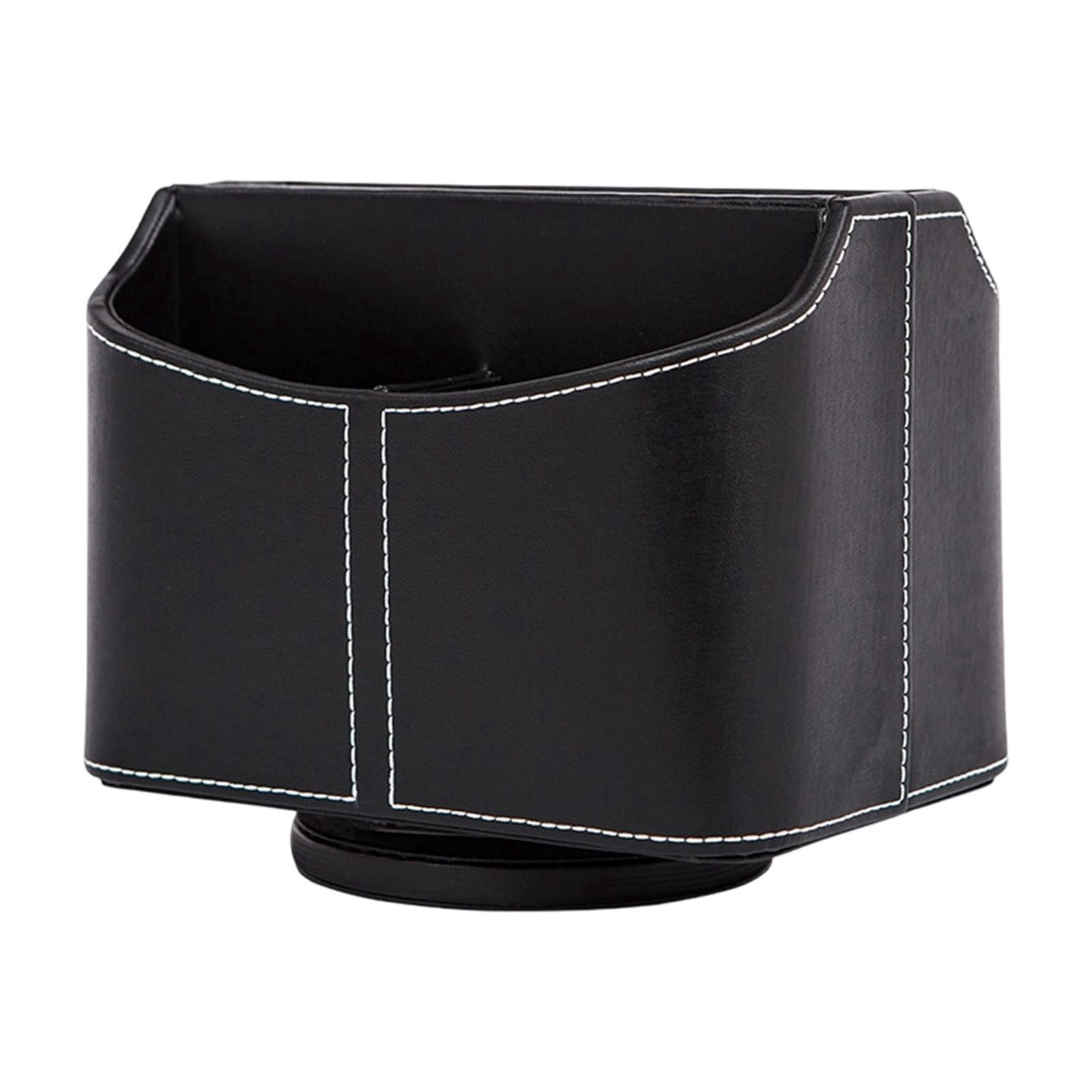 Leodye 1PCS Rotating Leather Desk Organizer, Multi-functional Pen and Remote Holder, Desktop Storage Box for Home office Desk Accessories -7.48*6.1*5.31in