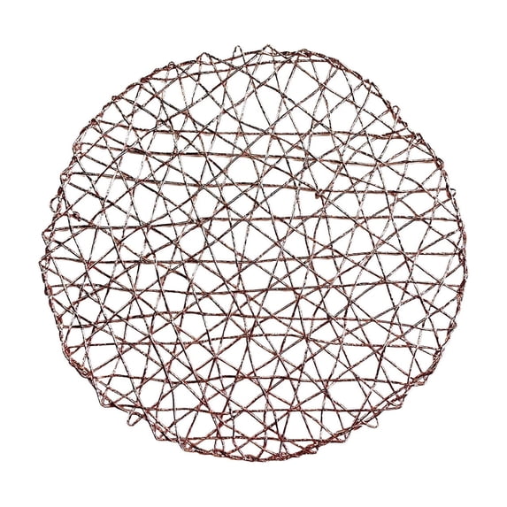 Leodye 1PCS Round Hollow Paper Rope Woven Placemat, Heatproof Design, Decorative Padding for Dining Table Daily Use -12.99 in