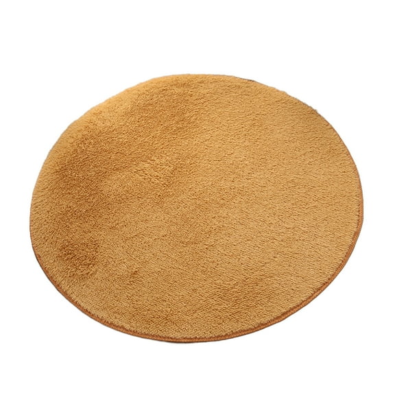 Leodye 1PCS Round Short Hair Rug - Non-shedding Washable Easy-care Carpet, Ideal for High-traffic Living Room/Bedroom -40in
